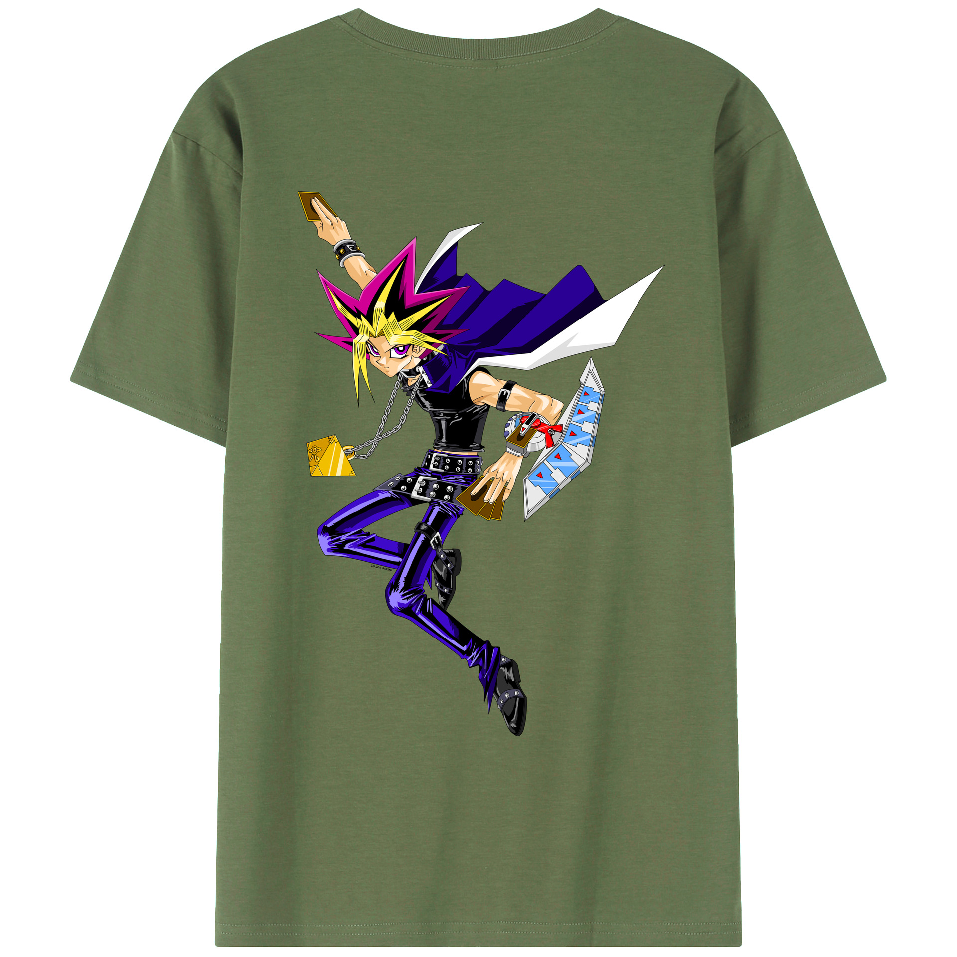 （画像用） 遊☆戯☆王 Yu-Gi-Oh! 綿100％ メンズ半袖Tシャツ（バックプリント） 通気性